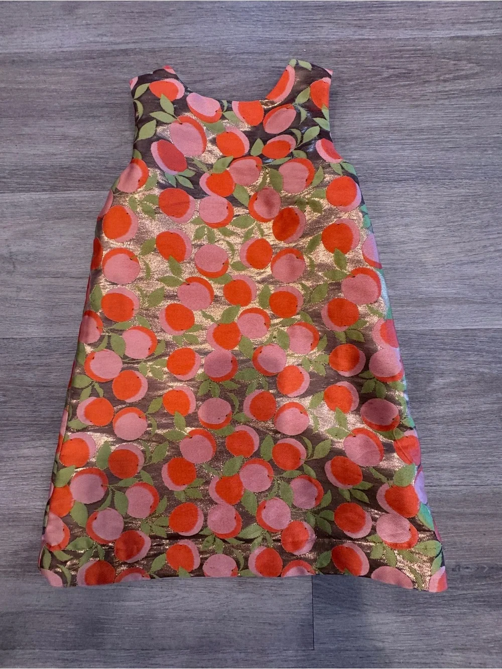 Mini Boden Orange Lined Dress with Colorful Logo